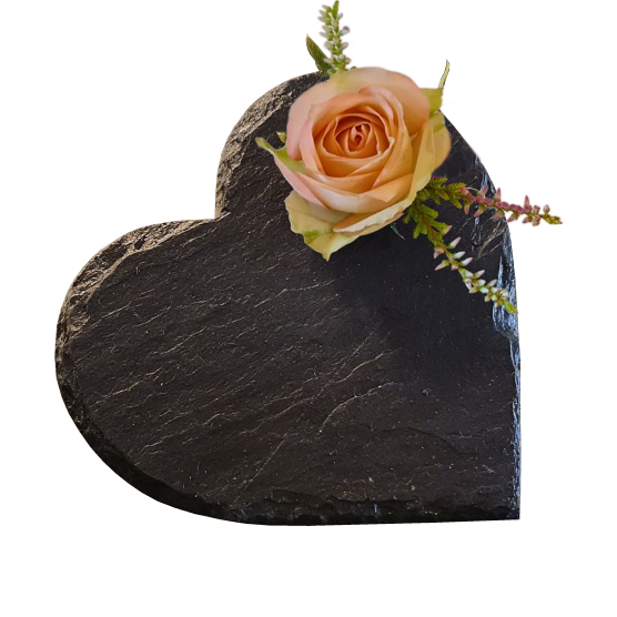 Blumenherz aus Naturschiefer